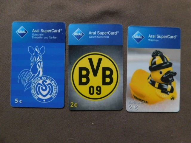 3 Aral Tank cards used Duitsland - Football