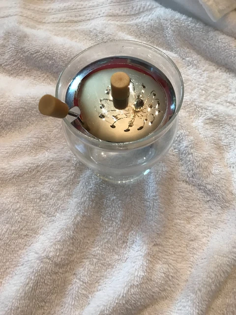 Etched Glass Condiment Jar With Metal Lid And Spoon