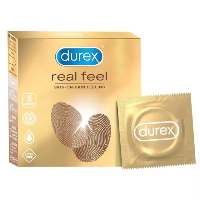 Préservatifs Durex Real Feel pour hommes - 3 unités Real Skin on Skin...