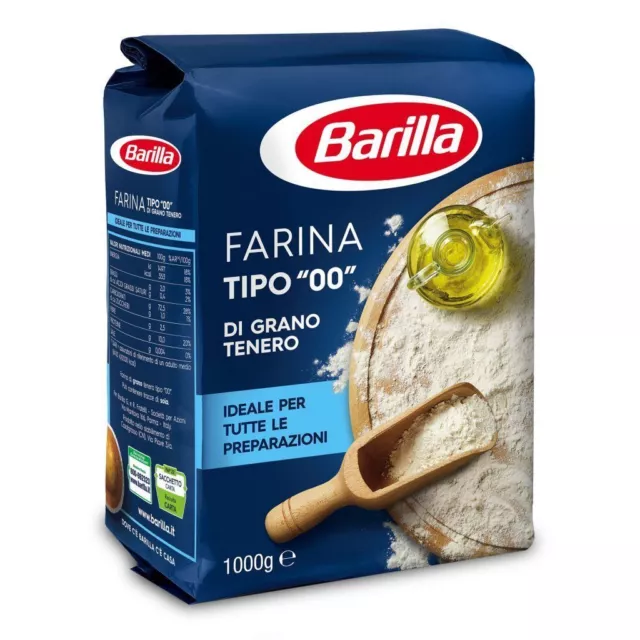 1X FARINA Barilla tipo 00 Grano tenero Weichweizenmehl (1KG)