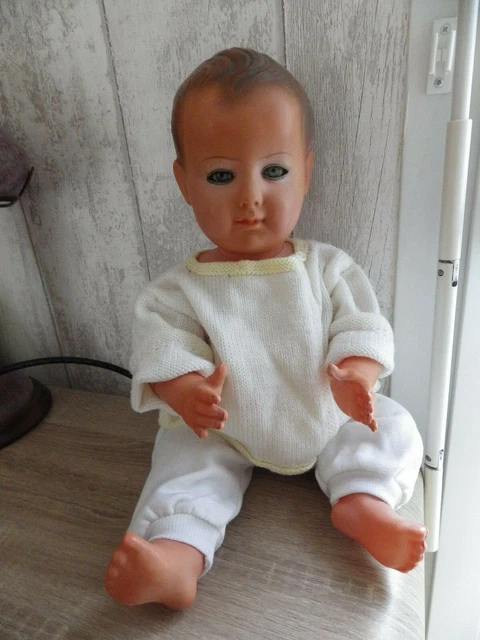 Poupée Ancienne Petitcollin Parisette 34cm – Celluloïd, Robe Et Chaussures, état D'époque