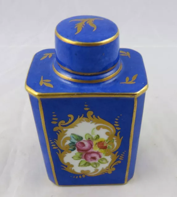 French Old Paris Cobalt Blue Porcelain Perfume Scent Bottle 5" France