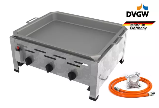 3 Flammen Edelstahl Gasgrill Gastrobräter Gasbräter Gas Grill 13,5 kW 3 flammig