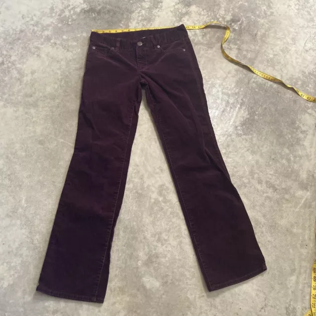 J.Crew Pants Womens Size 2 Petite Burgundy Corduroy Favorite Fit Low Rise