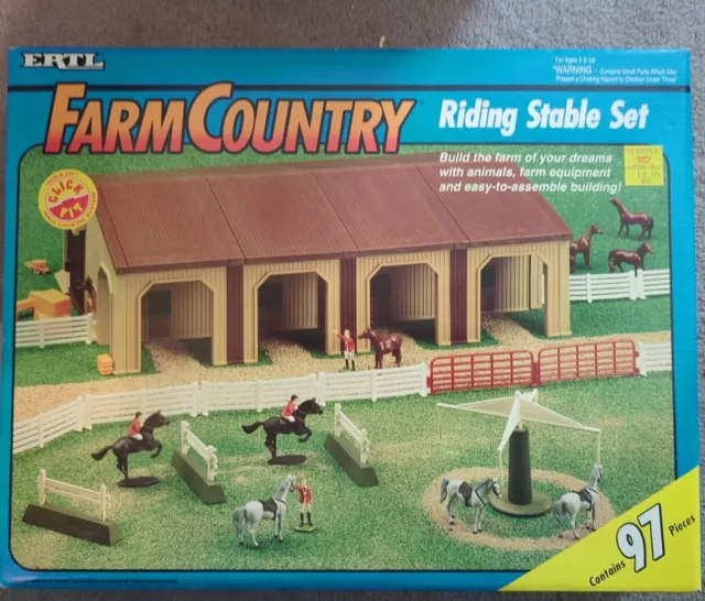 VTG 1993 ERTL Farm Country Riding Stable, Complete, Nib Factory Sealed