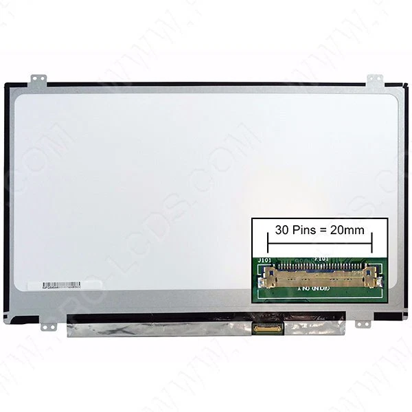 Écran LCD LED 14" N140BGA-EA4 Rev.C2 - Résolution 1366x768, 30 Broches, Avec Fixations