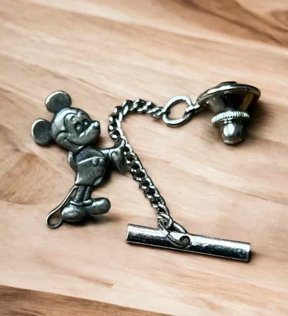 Walt Disney Productions Vintage Sterling Silver Mickey Mouse Tie Tack Pin