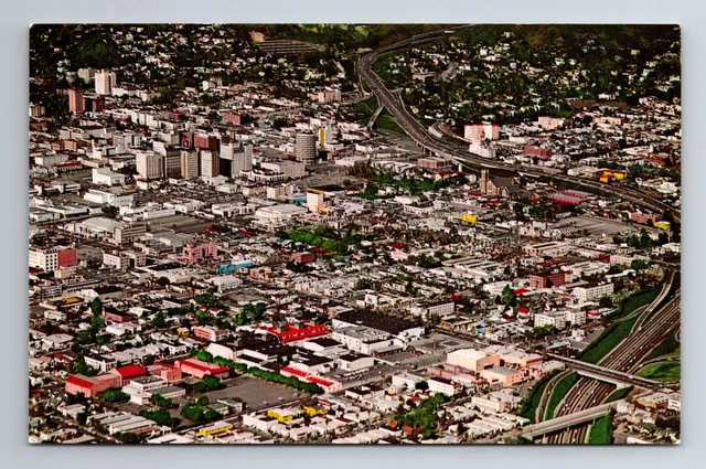 Hollywood Freeway California Vintage Postcard Aerial City View Circa 1960S