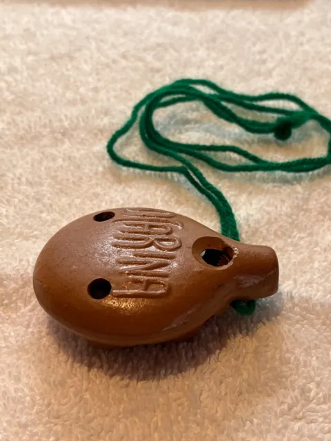 Ocarina clay whistle/flute, used, hand made, purchased in 1991, Santiago, Chile