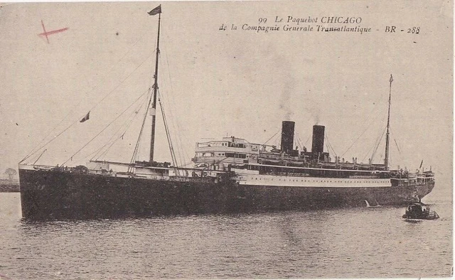 CPA 44 MARINE ST-NAZAIRE Paquebot CHICAGO devient le GUADELOUPE 1928. 1907/1936