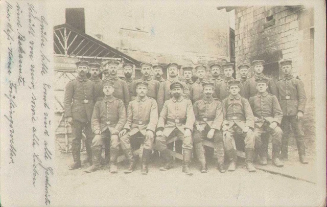 Soldaten-Portrait in Frankreich, Rekruten-Depot 18. Division, Foto-Feldpostkarte