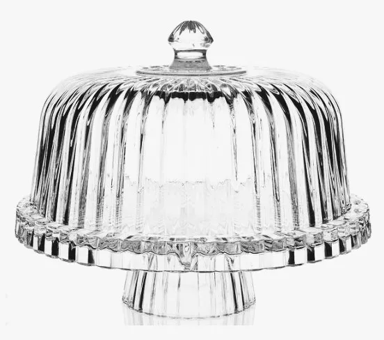 Alexandria 12" Crystal 3 in 1 Pedestal Cake Plate with Dome