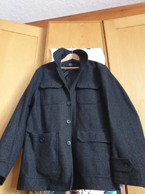 NEW MENS STANLEY Adams Wool Rich Mac Slim Lapel Overcoat Jacket Coat Black 12.50 PicClick UK
