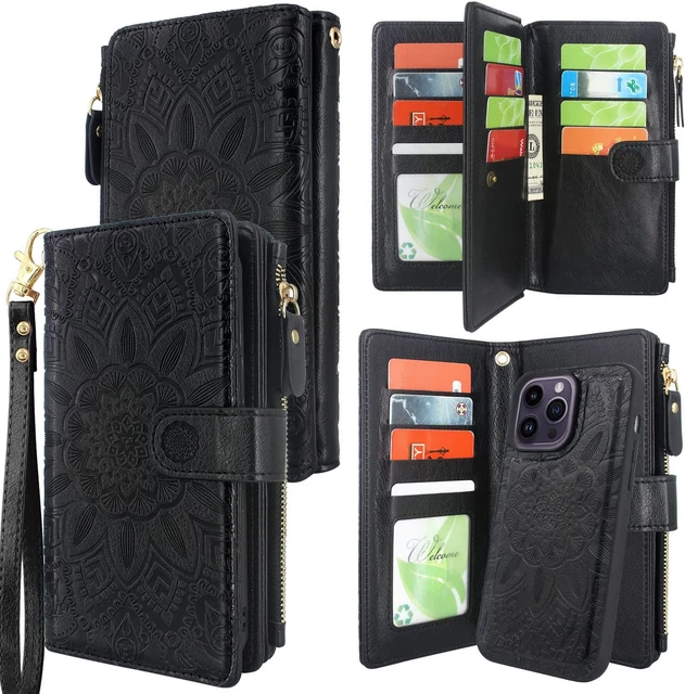 For Iphone 14 Pro Max 6.7 Inch 5G 2022 Wallet Case Detachable Magnetic Cover Zip