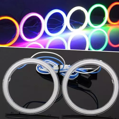 2X Super Bright 110MM 10Watt COB LED Angel Eyes Halo Ring Light 12-24V 8Colors