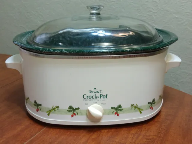 Vintage Rival Crock Pot Slow Cooker Oval Removable Stoneware Model