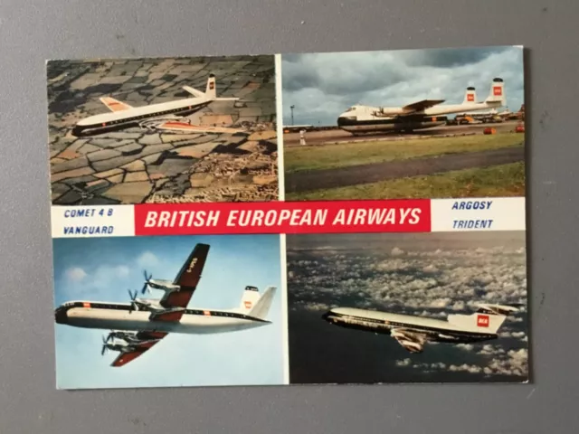 British European Airways.  Mixed Aircraft. .Airline issued Postcard
