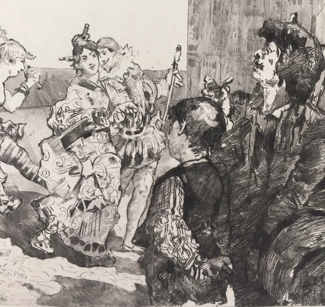 Grande Gravure Originale Mythologique XIXe - Eugène Decisy 1895 (53x45 Cm)