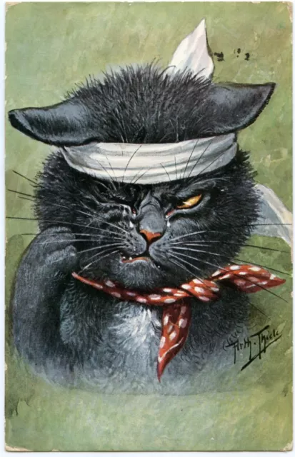 Illustrateur Arthur Thiele  .Chat.  Cat.