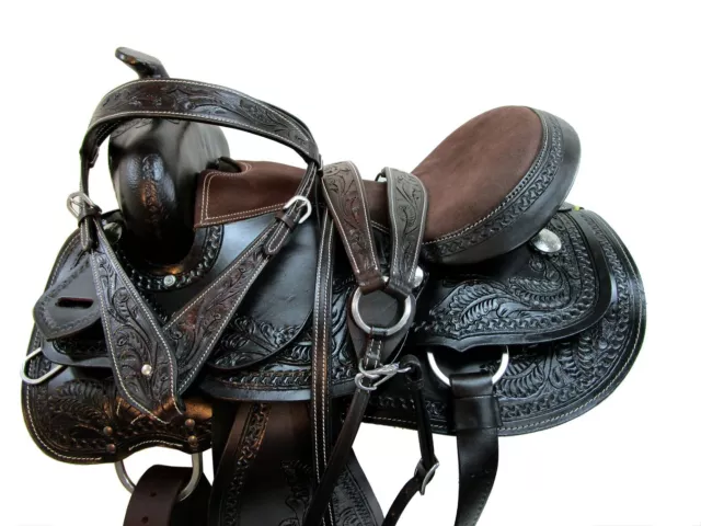 Gaited Western Saddle 15 16 17 18 Horse Pleasure Tooled Leather Trail Tack Set