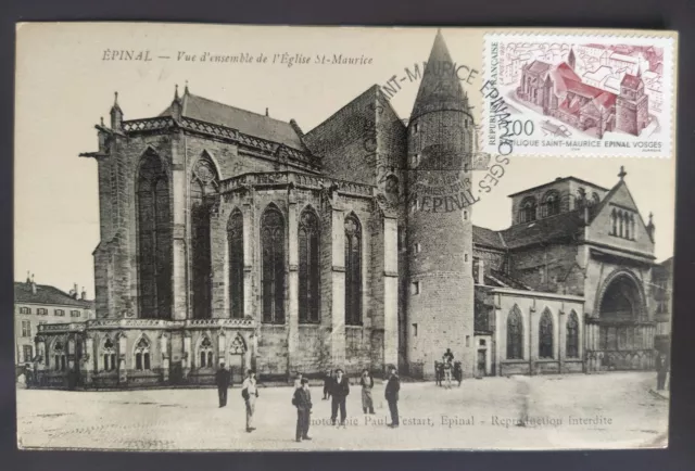 Carte Maximum Timbre Basilique Saint Maurice N°3108 Oblitéré Épinal 1997