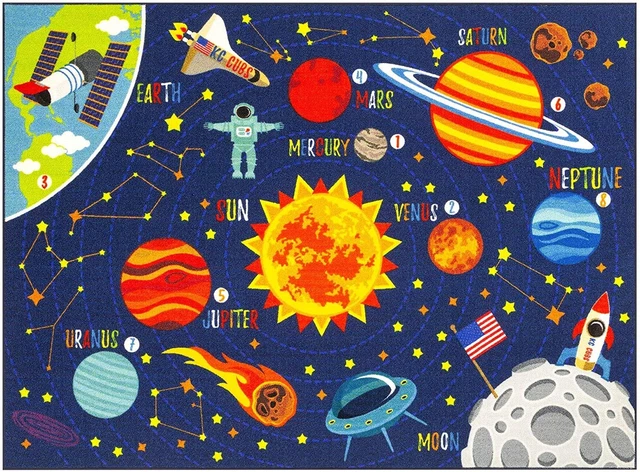 KC Cubs Outer Space Solar System Road Play Educational Learning & Fun Game Bo...