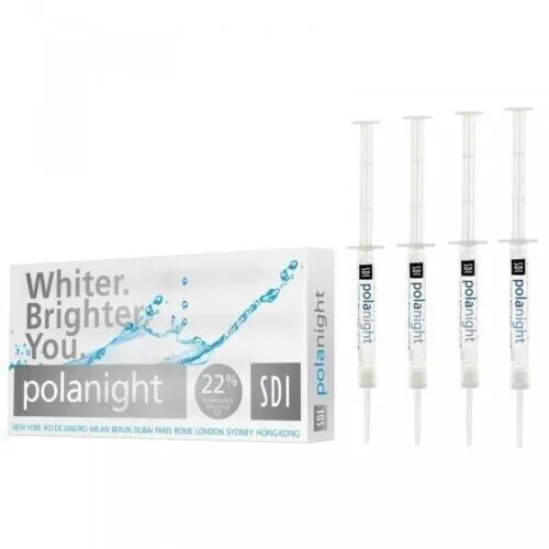 SDI Pola Night Kit 22% Dental Tooth Whitening Bleach Kit of 4 X 3gm Syr.