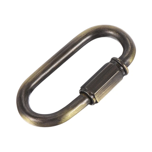 Cadena Conector, 5mm Grueso Rápido Eslabones Bloqueo Ovalado Clips Bronce 4uds
