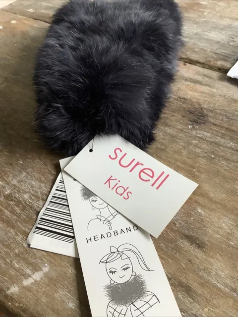Surell Kids Headband Scarf Rabbit Fur NWT NEW WITH TAG