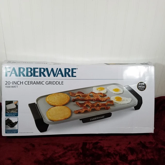 Rejilla de recubrimiento de cerámica Farberware 10*20 pulgadas, gris, antiadherente, nueva