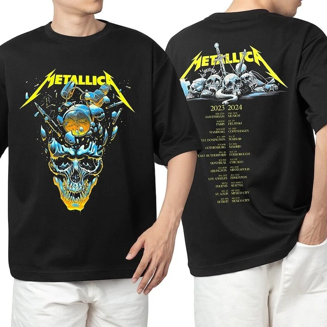 METALLICA BAND METAL Tour 2023 2024 Event TShirt Black Fullsize S3XL