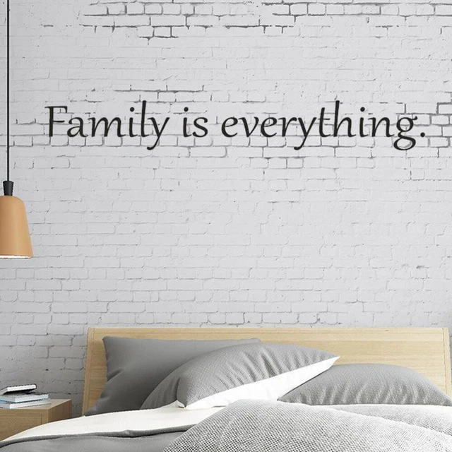 Stampa Su Tela Family Wall Decor – Scritta Famiglia Blu Navy, Moderna, 50x100 Cm