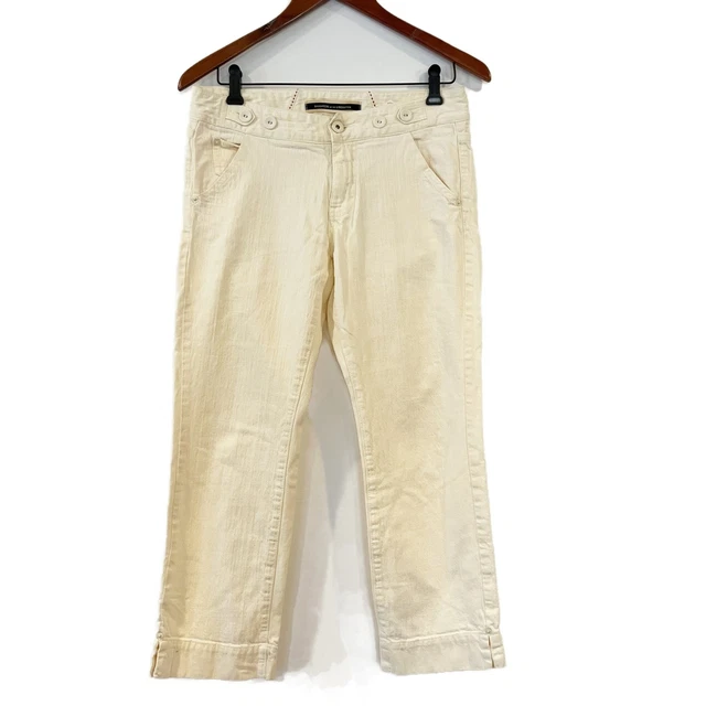 Daughters of the Liberation Anthropologie Cream Cropped Pants