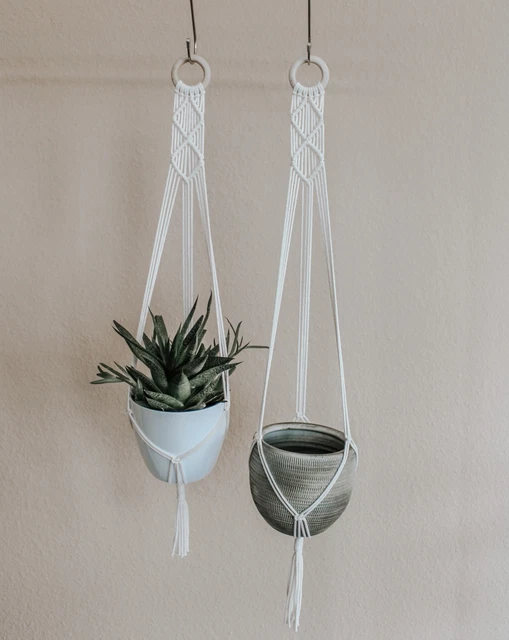Lámpara de flores de macramé hecho a mano I