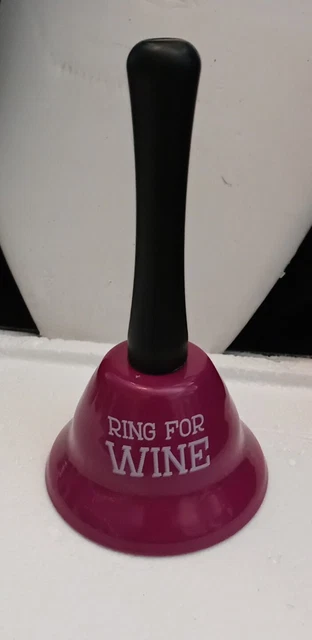 Sentiment Hand Held Service Bell 2.875 Inch Diameter - Ring for Wine... 5.1"