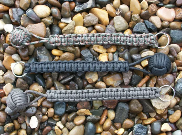 Paracord key fob made with a 3/4" ball .. choose colour