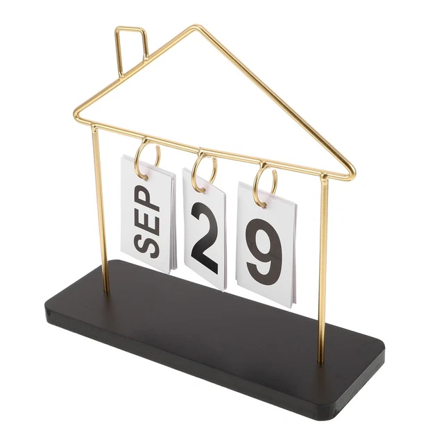 Calendrier De Bureau En Bois à Rabat Sur Pied - Moderne, Réutilisable Et Élégant Pour Maison Et Bureau (Blanc)