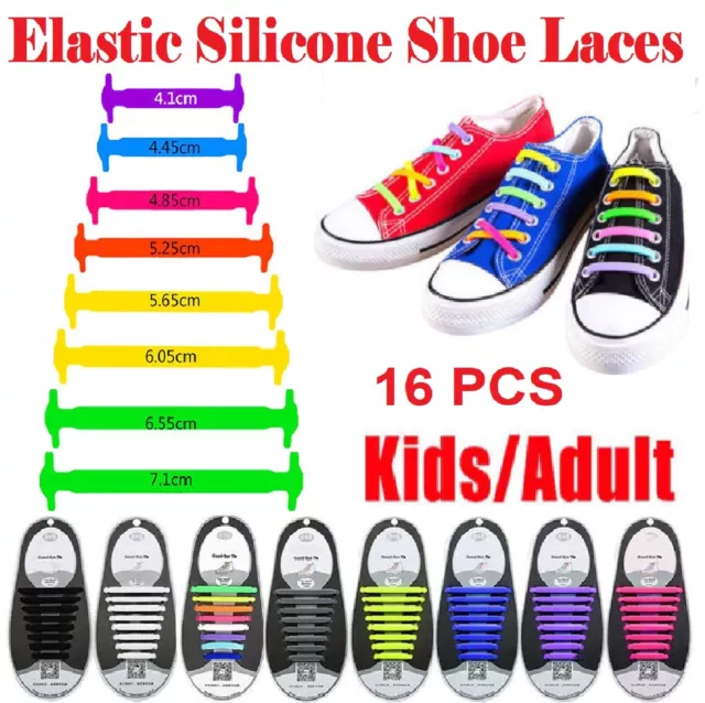 Easy Lazy No Tie Elastic Silicone Shoe Laces Cool Guy Sports Shoelaces Unisex AU