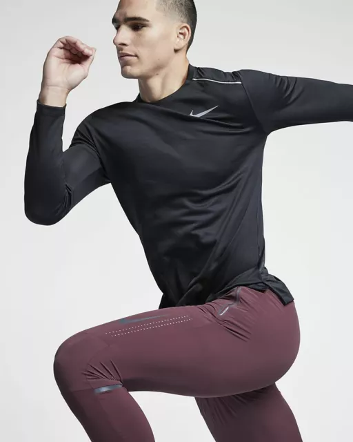 Nike Dri-Fit Miler Homme Manches Longues Course Gym Entraînement Haut Drifit