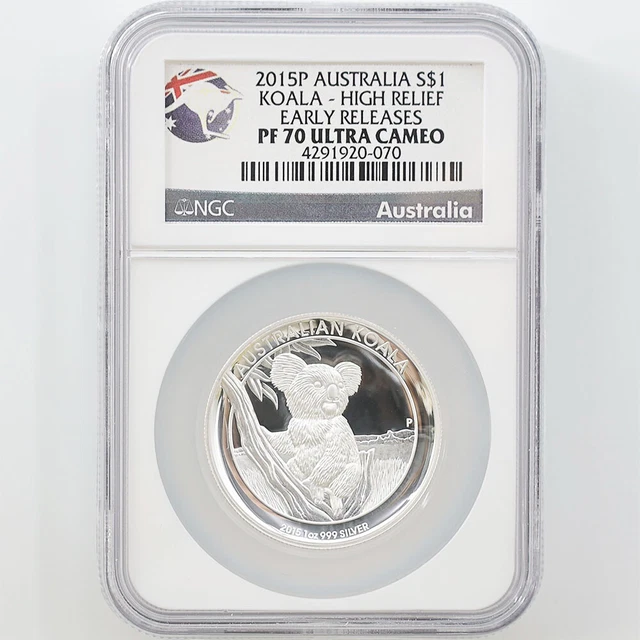 2015 Australia Koala 1 Australian Dollar High Relief Silver Proof Coin NGC PF 70 2015 Australia Koala 1 Australian Dollar High Relief Silver Proof Coin NGC PF 70