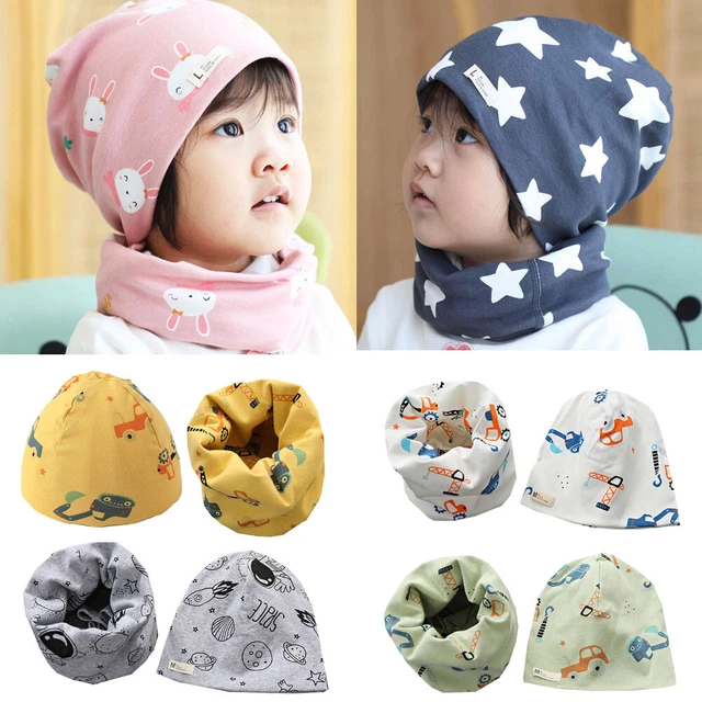 Set cappello e sciarpa in cotone bambine bambini berretto primavera berretto autunno