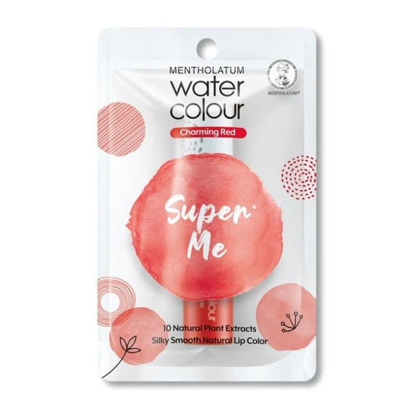 [MENTHOLATUM] Water Colour CHARMING RED Moisturizing Tinted Lip Balm 3g NEW