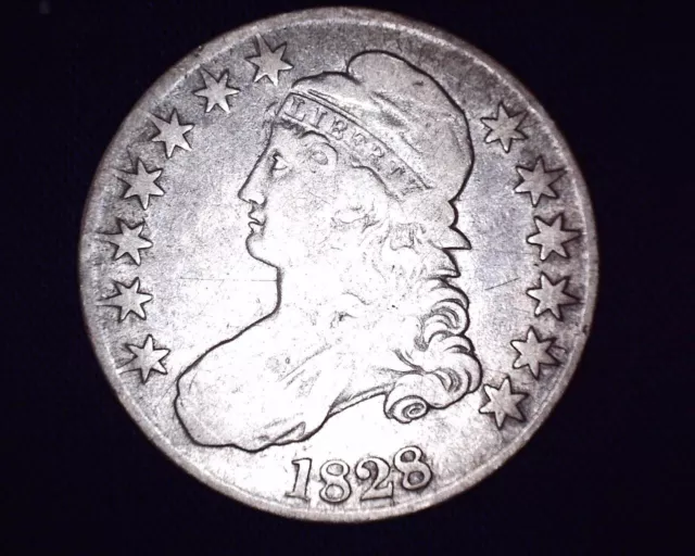 1828 Capped Bust Silver Half Dollar Square Base 2 Small 8s Nice Coin #S142 3
