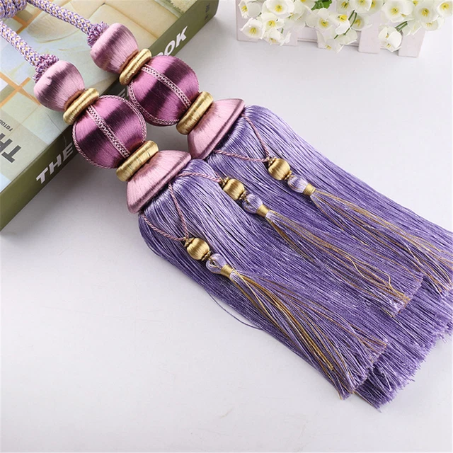 1 Pair Curtain Braided Rope Tassels Tiebacks Tie Backs Lantern Ball Decor 10