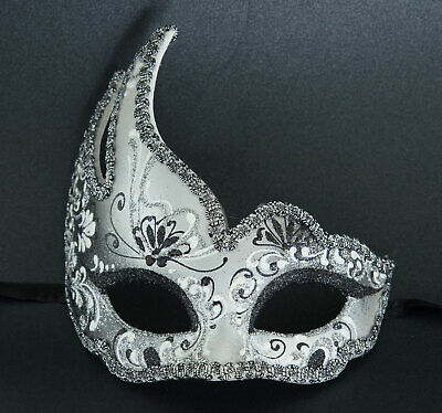 Mask from Venice Colombine Swan Black Silver for Child Or Small Face 22626