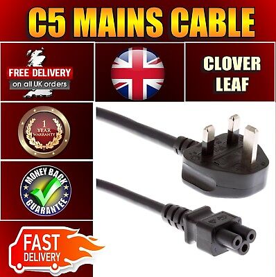 1.2M cavo di alimentazione principale Piombo Cavo per Figura 8 Plug Spina UK QUADRIFOGLIO 3 PIN 240V 