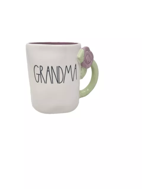 NEW RAE DUNN GRANDMA MUG ROSE HANDLE PURPLE INTERIOR MOTHER'S DAY GIFT New