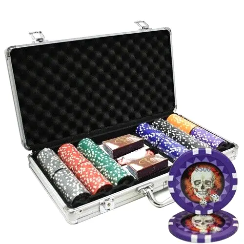 Mrc Poker 300Pcs 13.5G Skull Poker Chips Set With Alum Case