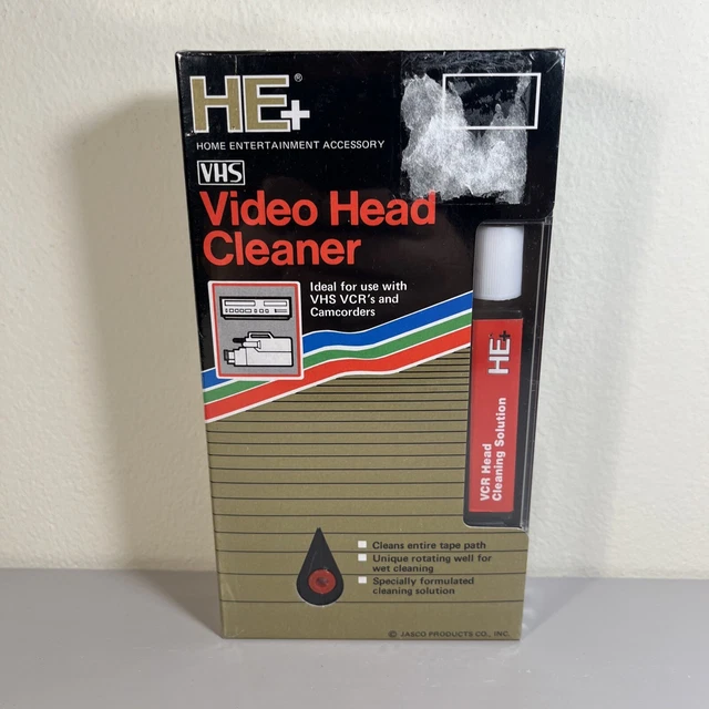 HE + VHS Video Head Cleaner For Vhs Vcr Camcorders Jasco Products Vtg