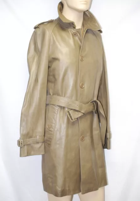 $3295 Burberry London sz 36 46 LambSkin Leather Trench Coat Jacket Men ITALY NWT